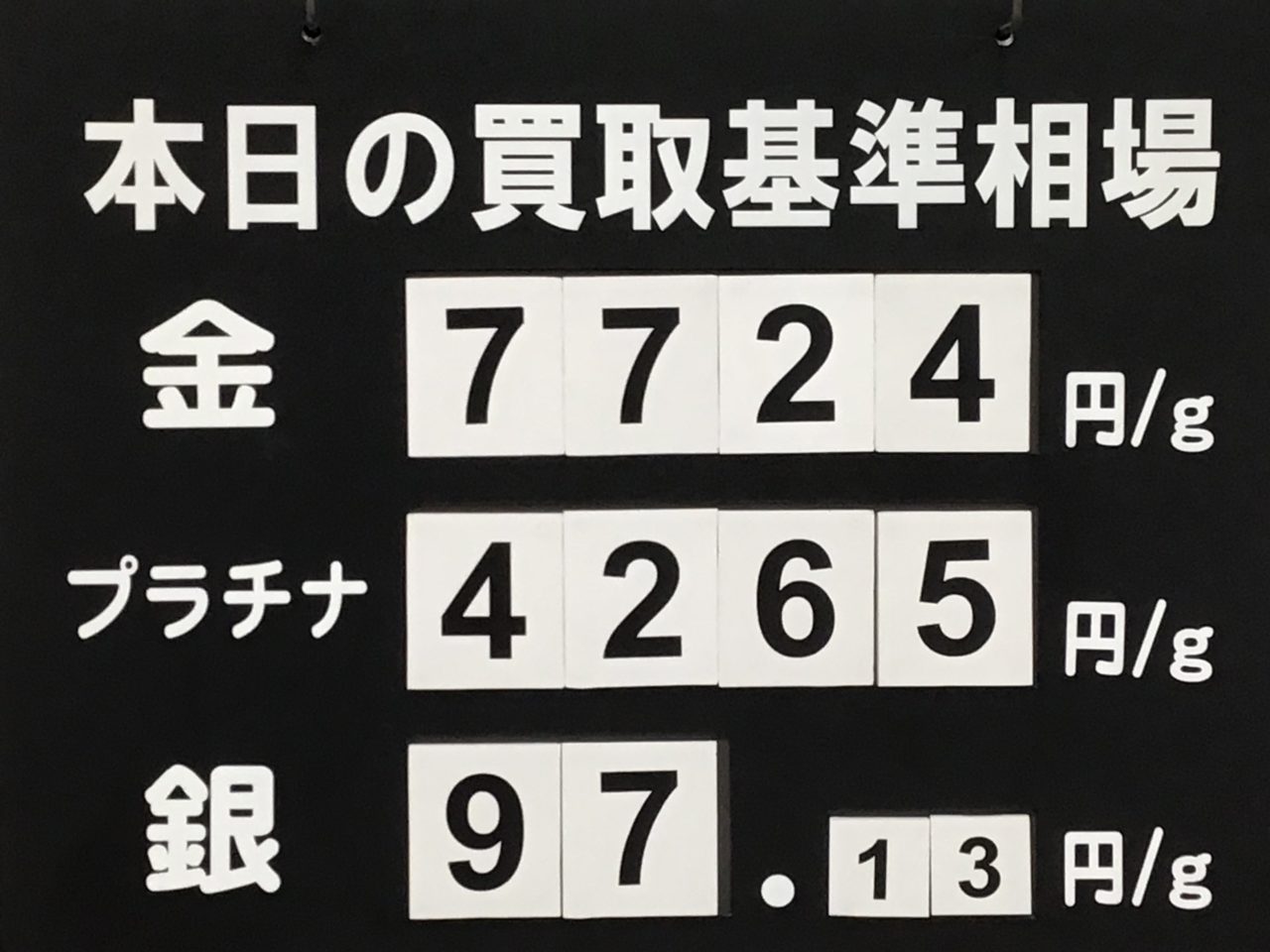 💹２月25日 買取基準相場💹