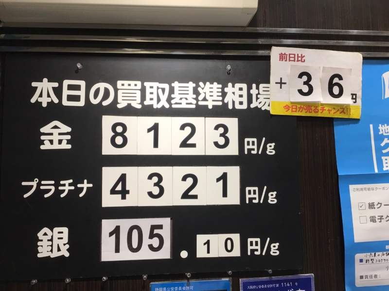 金相場　高値を更新中です。❗️❗️