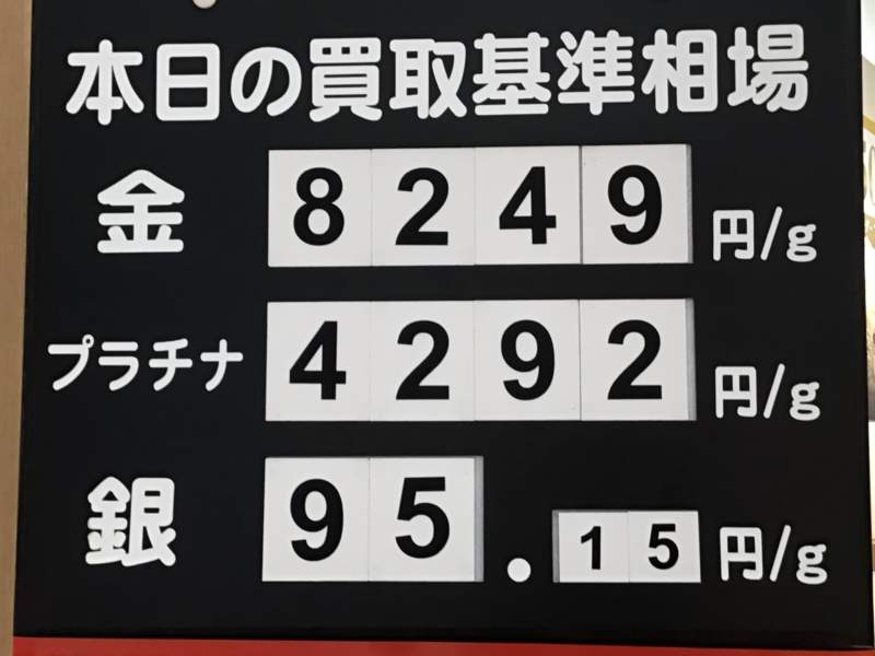 本日の買取相場