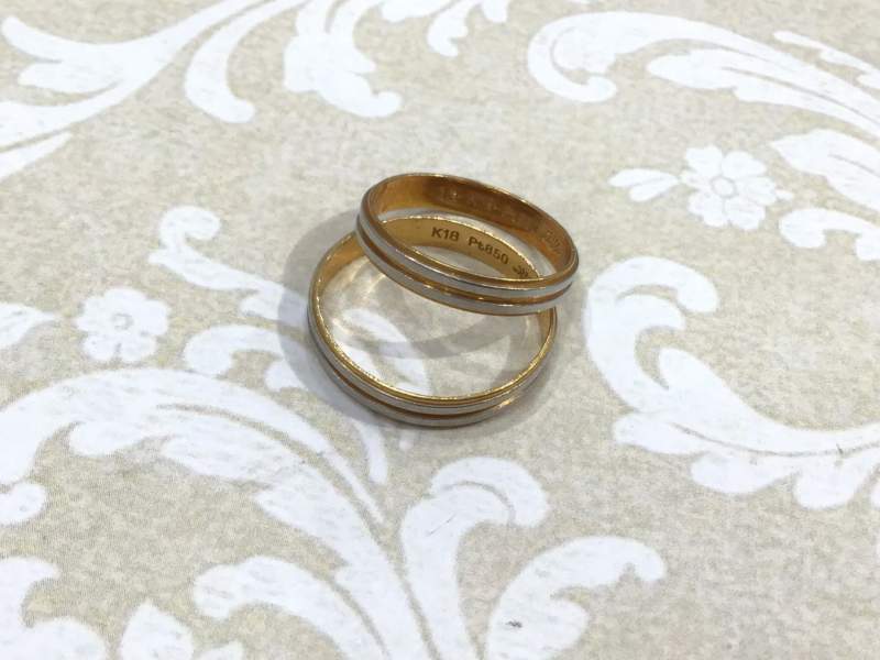 金とプラチナリング💍