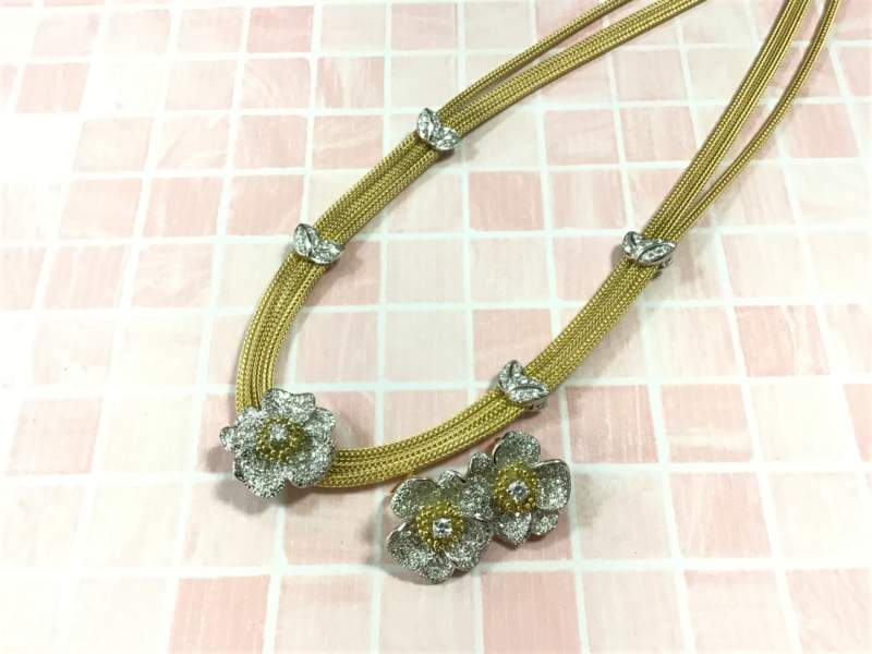 K18&PTのネックレスとイヤリングをお買取いたしました✨✨