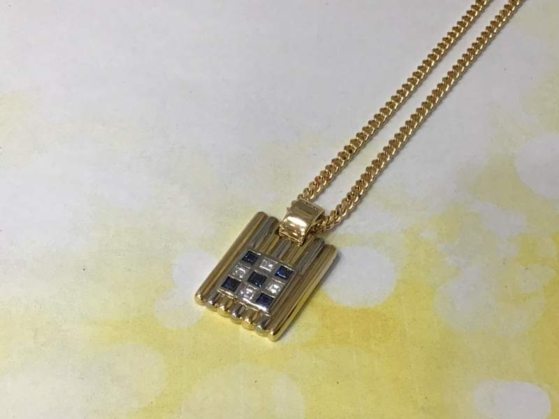 K18 プチネックレス ダイヤモンド サファイヤ 買取