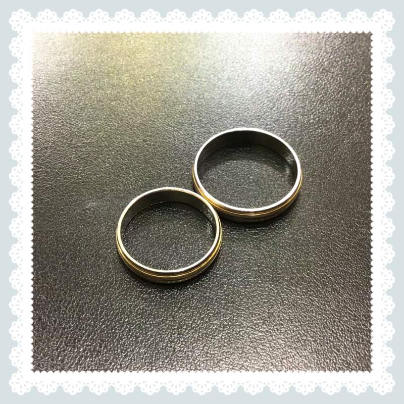 pt900/K18 コンビの結婚指輪💍