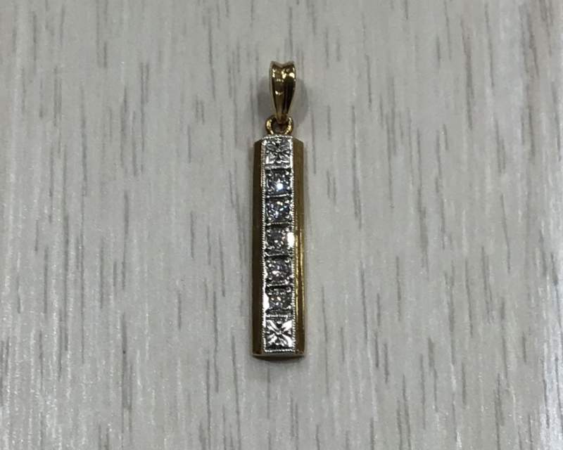 K18 PTコンビ ダイヤモンド ペンダントトップ