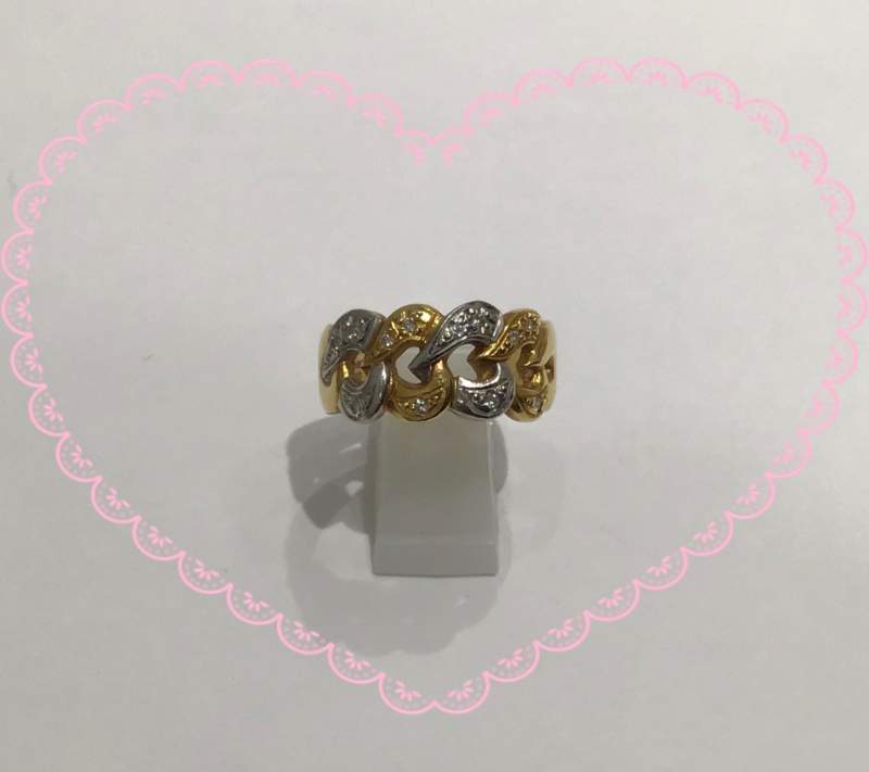 ダイヤモンド K18 PT900コンビリングをお買取りしました✨