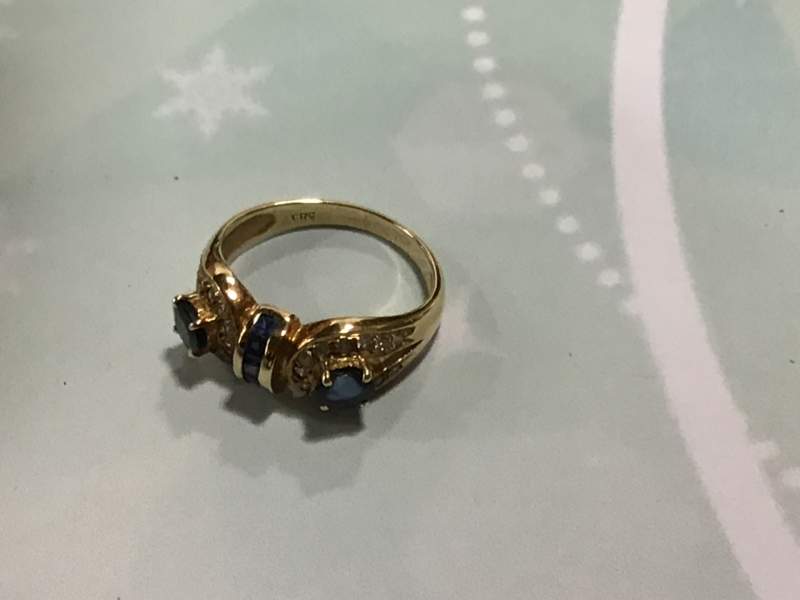 K14 サファイア ダイヤモンド リング お買取り致しました。