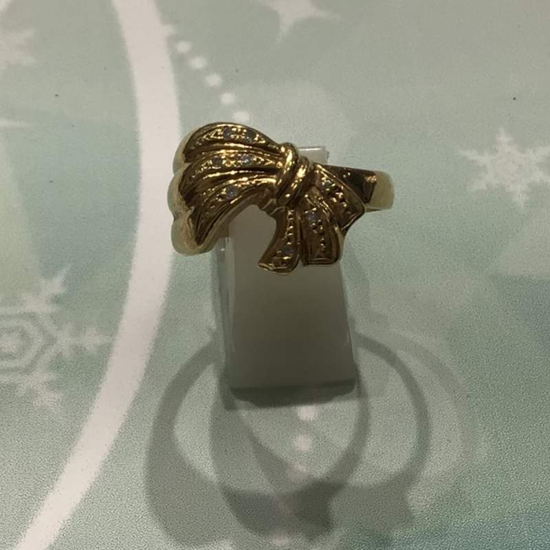 K18 ダイヤモンド リボン デザイン リング 買取りました。
