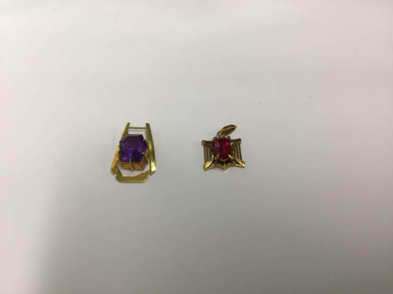 18金ペンダント アメジスト/ガーネット