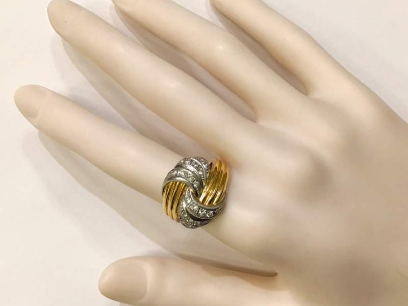 18金・プラチナのコンビ　ダイヤモンド　指輪　お買取