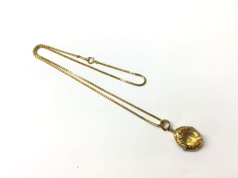 K18 石付き プチネックレス