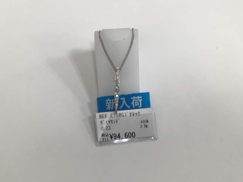 K18WG ダイヤモンド プチネックレス