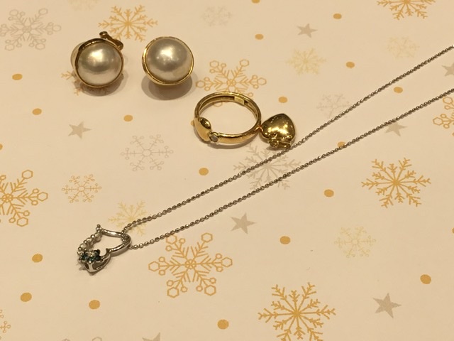 ダイヤモンド k14wg プチネックレス 18金 ペンダント 18金 リング