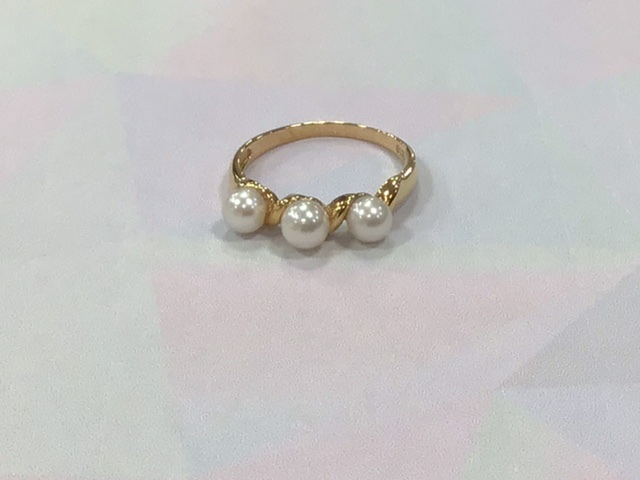 18金 パール付き リング をお買取しました。