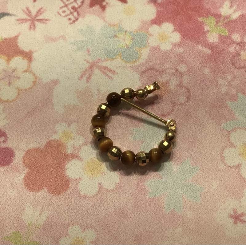 K18 石付き フープピアス 片方 お買取り致しました。