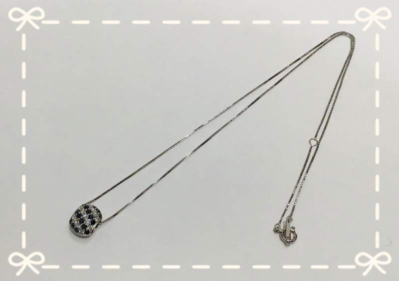 サファイア ダイヤモンド 18金 ホワイトゴールド ネックレス をお買取しました。