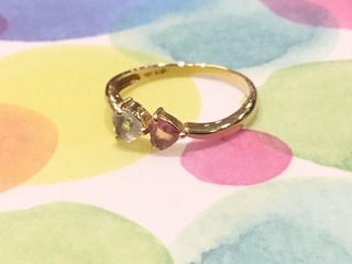 ピンクサファイア 18金 イエローゴールド リング をお買取しました。