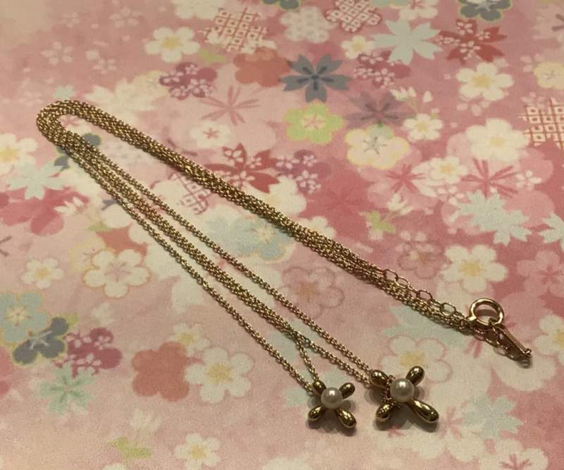 K18 パール付き ダブル クロス プチ ネックレス 買取りしました。
