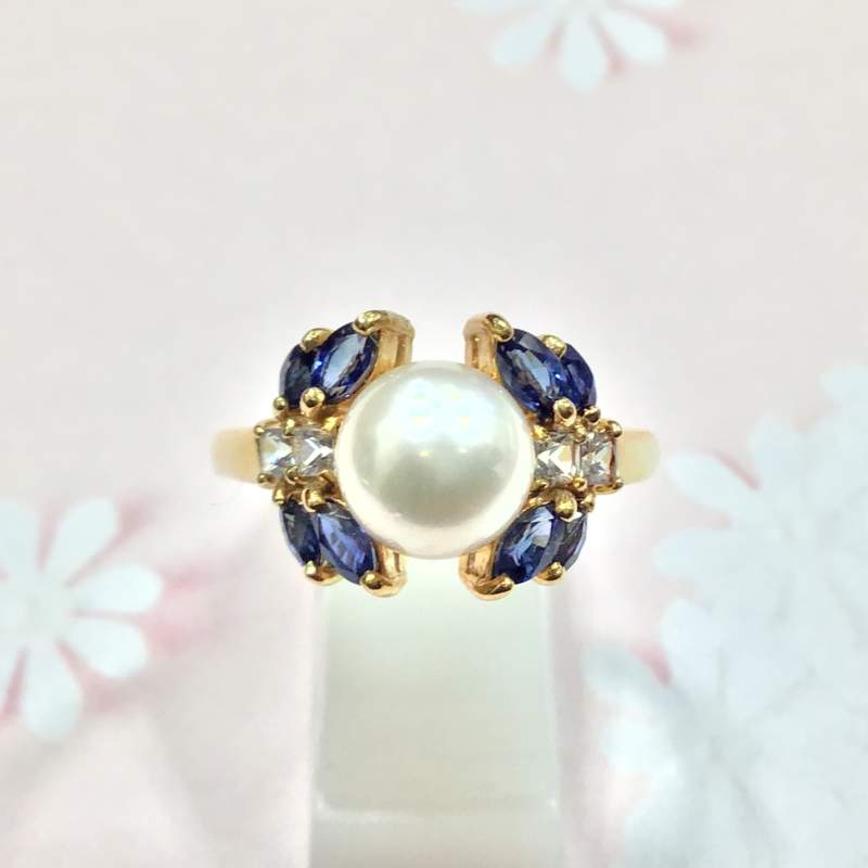 サファイア ダイヤモンド 18金 リング お買取しました。