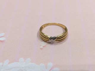 18金 プラチナ900 コンビリング をお買取しました。