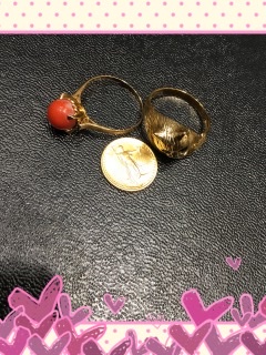 18金リング 18金サンゴ リング 22金アメリカンイーグル 買い取りしました。