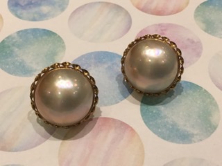 パール 18金 イエローゴールド イヤリング をお買取しました。
