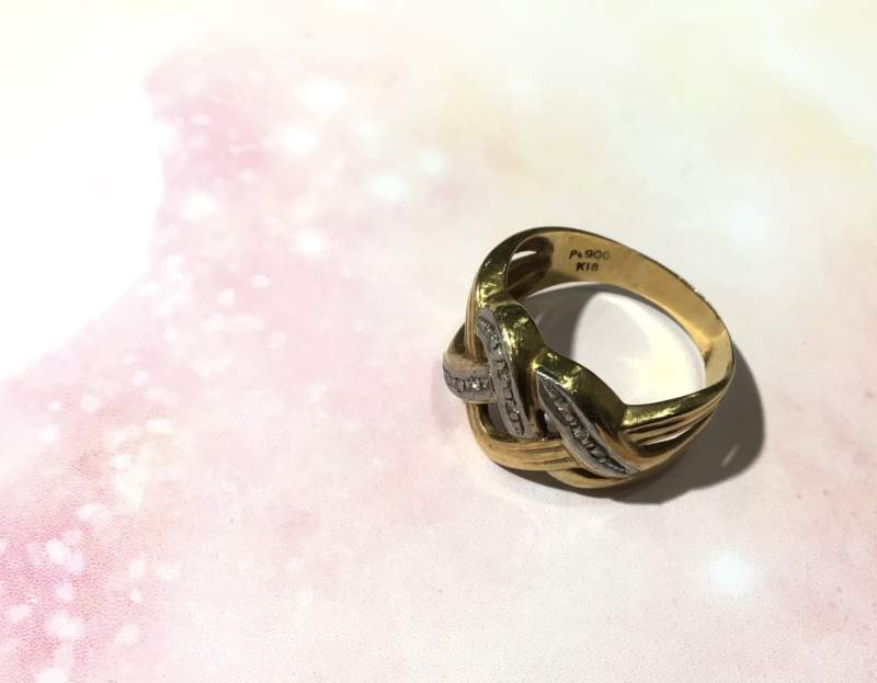 ✨ ダイヤモンド 18金 プラチナ コンビ リング の お買取りをしました✨