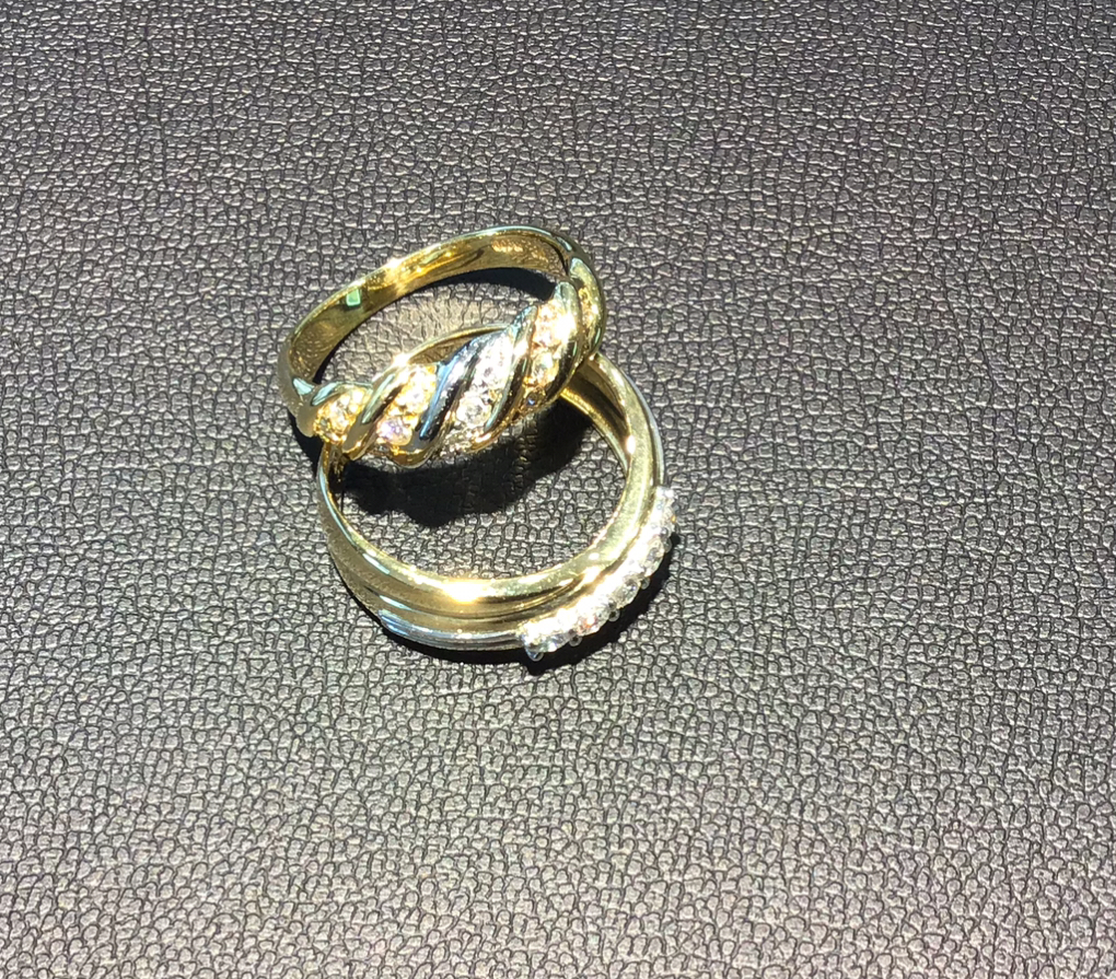 ダイヤモンド 18金イエローゴールド プラチナ リングをお買取しました
