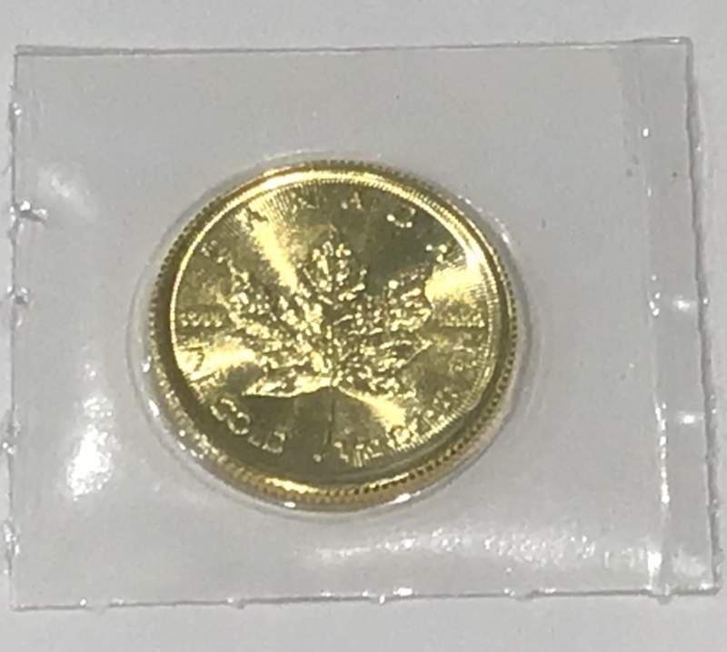 24金 メイプルリーフコイン 1/10oz をお買取しました。