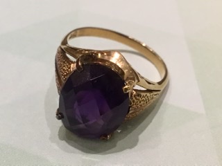 アメジスト 18金 イエローゴールド リング をお買取しました。