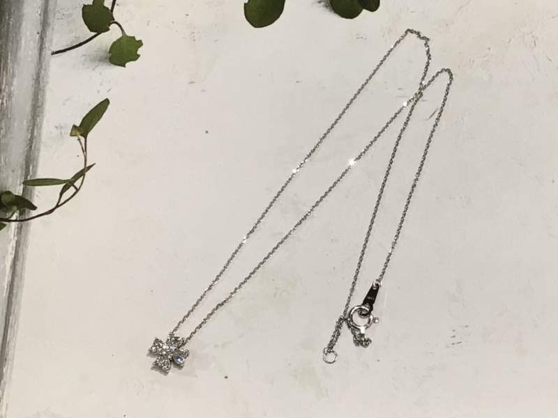 K 18WG ダイヤモンド プチネックレス をお買取致しました