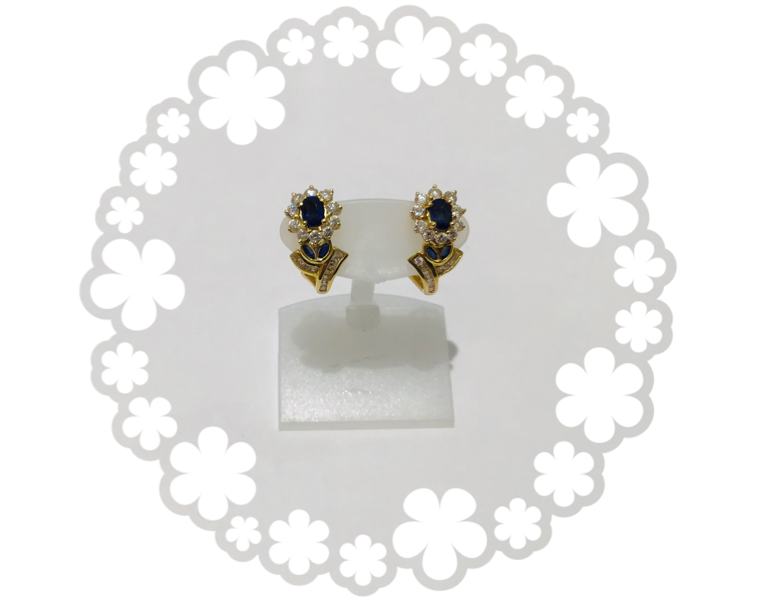 サファイア ダイヤモンド ピアス 18金 をお買取り致しました。