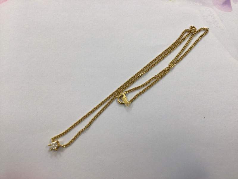 ダイヤモンド 18金 イエローゴールド ネックレス をお買取りしました。