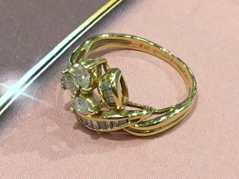 ダイヤモンド　K18 イエローゴールド　リング　をお買取致しました💍