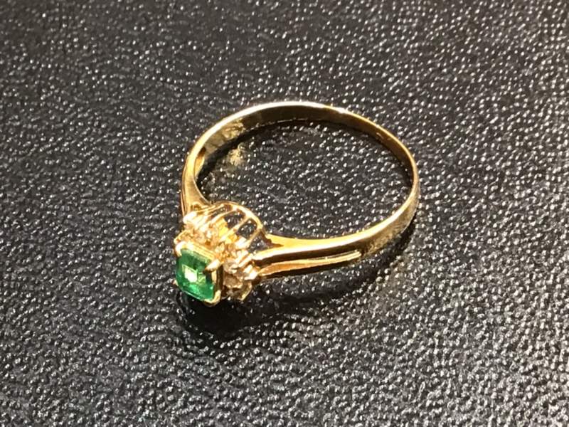 K18グリーン石 リング お買い取り致しました