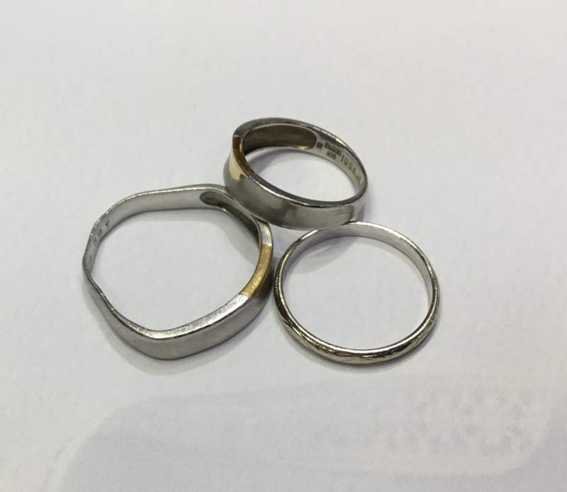 18金 プラチナ コンビ リング をお買取しました。
