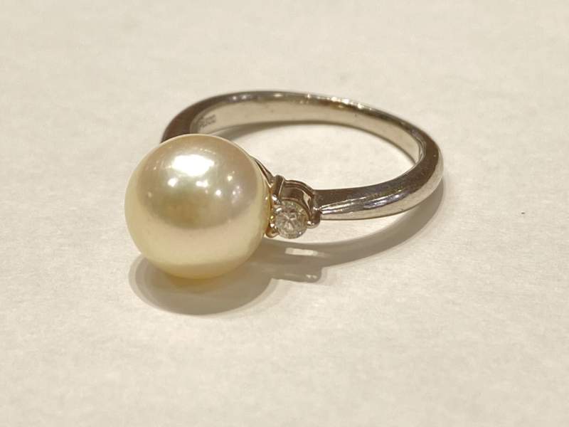 プラチナ　指輪　真珠