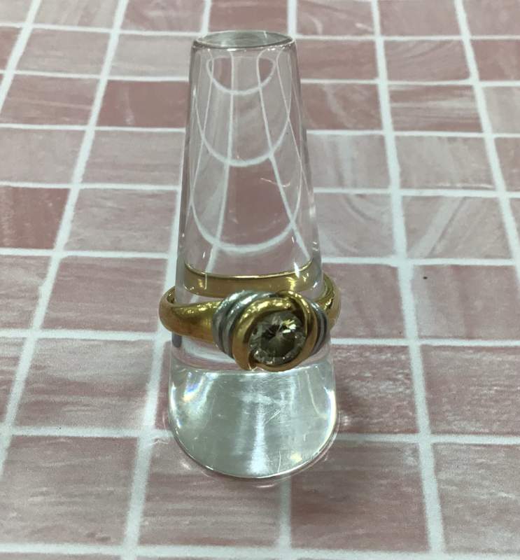 ダイヤモンド K18(YG)Pt900 リング お買取りしました