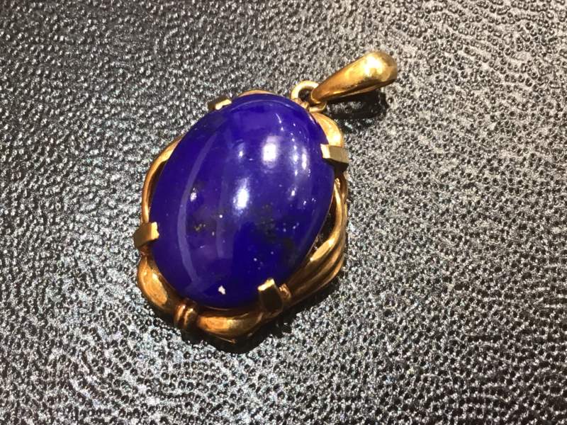 K18青色石ペンダント　お買い取りしました