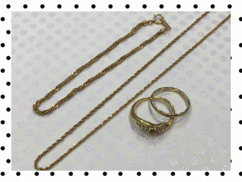 18金 イエローゴールド ネックレス リング ブレスレット をお買取致しました。