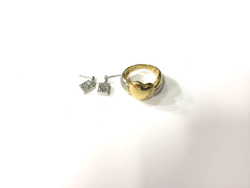 K18 ピアス K18/PT900 リング