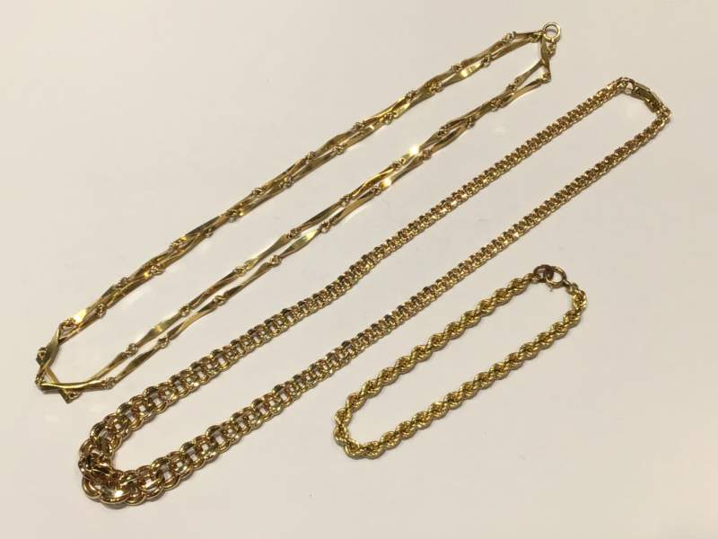 18金 イエローゴールド ネックレス ブレスレット をお買取致しました。