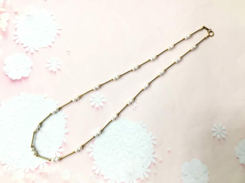 18金イエローゴールド パールネックレスをお買取しました。
