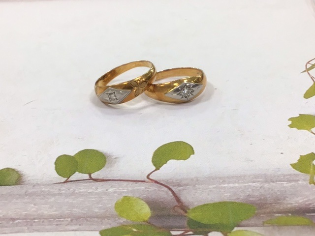 18金/PT850 石付きリング をお買取しました。
