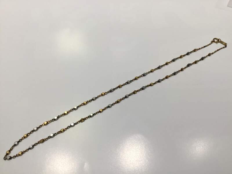 18金 プラチナ コンビ ネックレス をお買取しました。