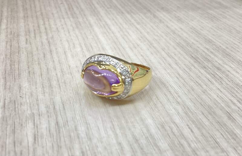 18金 色石 リング をお買取しました。
