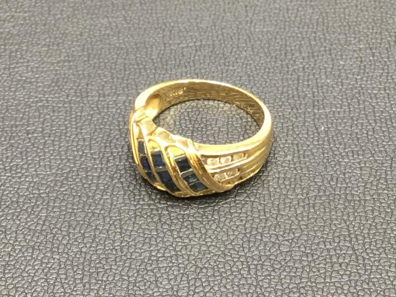 18金 ダイヤ サファイア リング をお買取り致しました