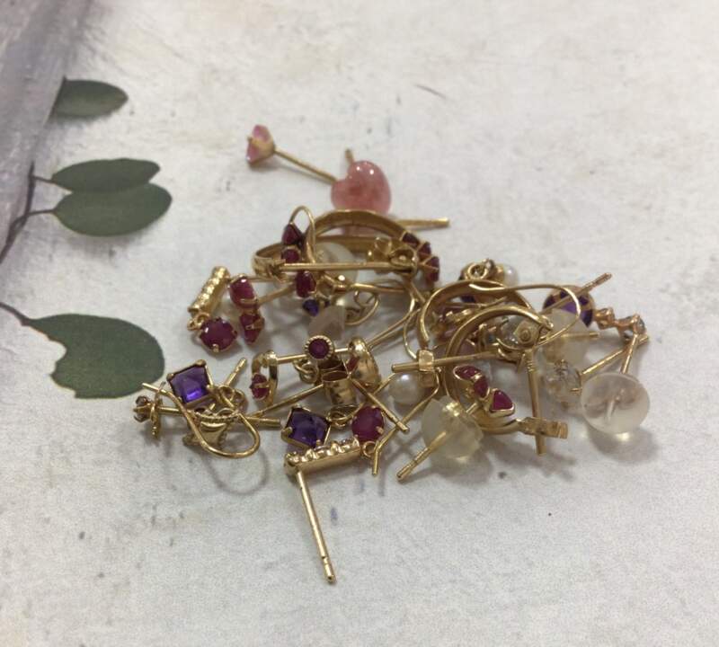 色石 K18 イエローゴールド ピアス お買取りしました