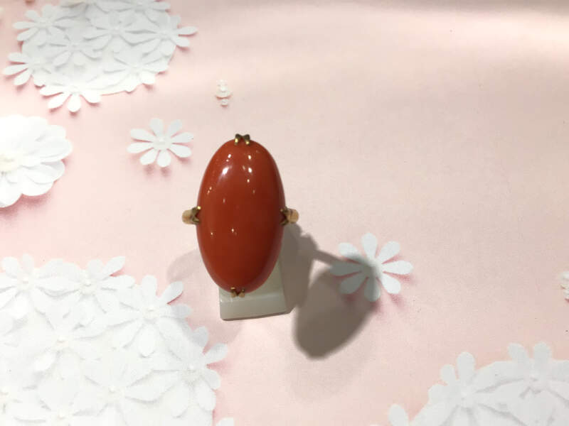 🪴18金 赤石付き リング をお買取りしました。🪴