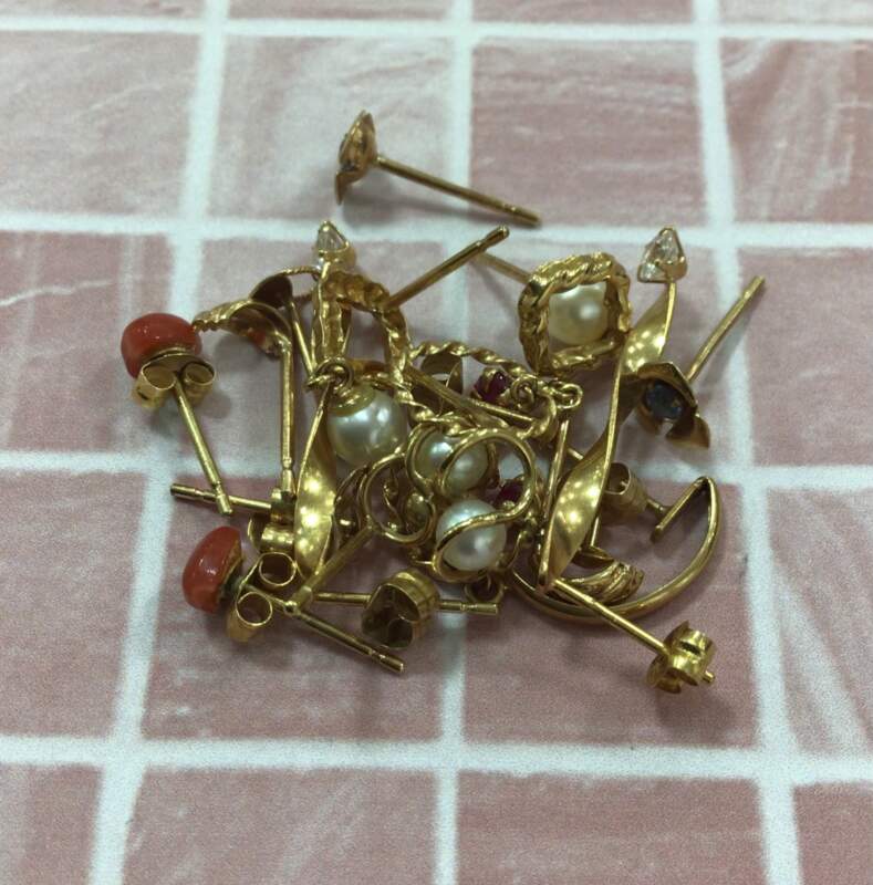 色石 K18 イエローゴールド ピアス お買取りしました