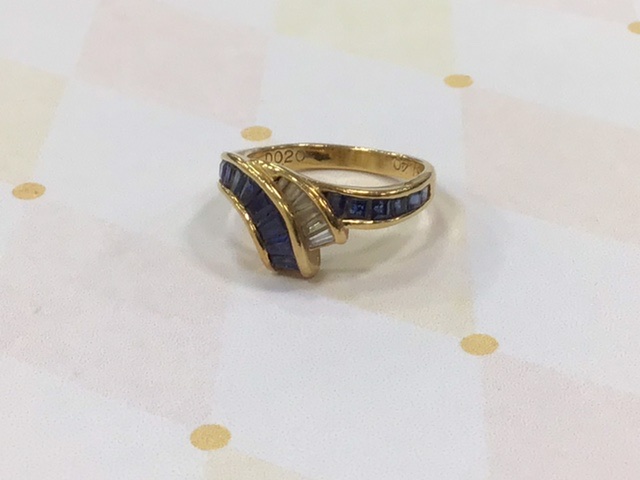18金 サファイア/ダイヤリングをお買取しました。